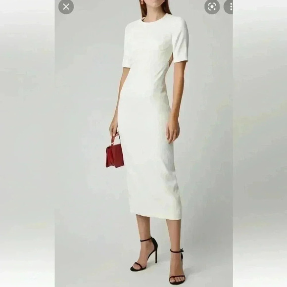 NWT $2300 Brandon Maxwell Women's White Backless Cutout Cady Dress Size 8 - Picture 1 of 15
